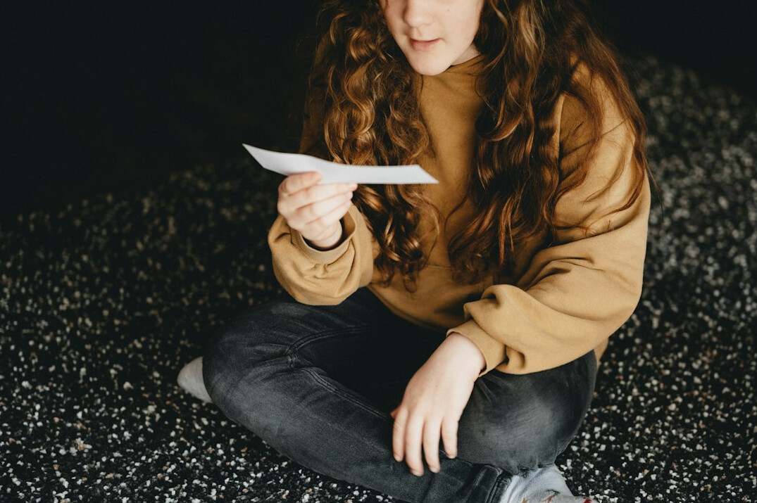 woman reading old letters